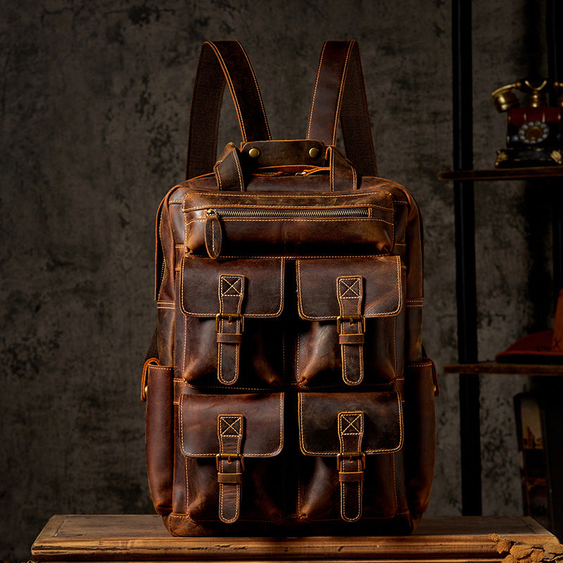 Grosses Retro-Leder-Reiserucksack für Herren – Bild 3 | LuxeStyle