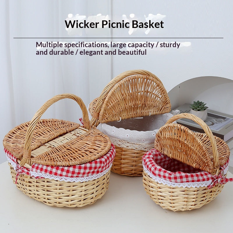 Handgeflochtener Picknickkorb aus Weide – Bild 4 | LuxeStyle
