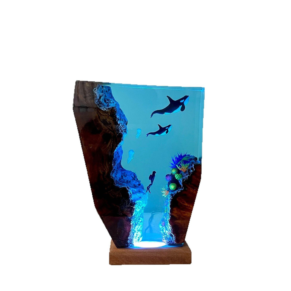 Ozeanfamilie Orca Kunstharz Lampe – Bild 2 | LuxeStyle