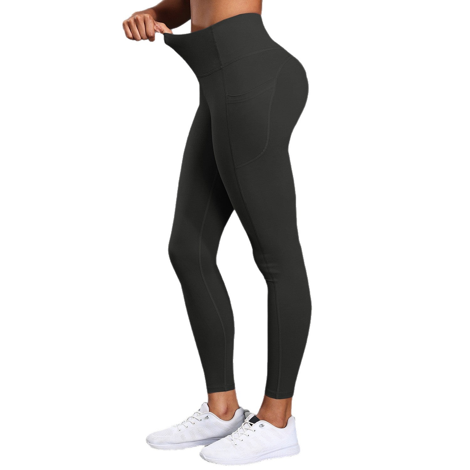 Lange Yoga- und Laufhose mit Seitenfächern
