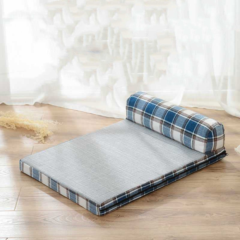 Kratzfestes Leinen-Hundebett mit Kissen