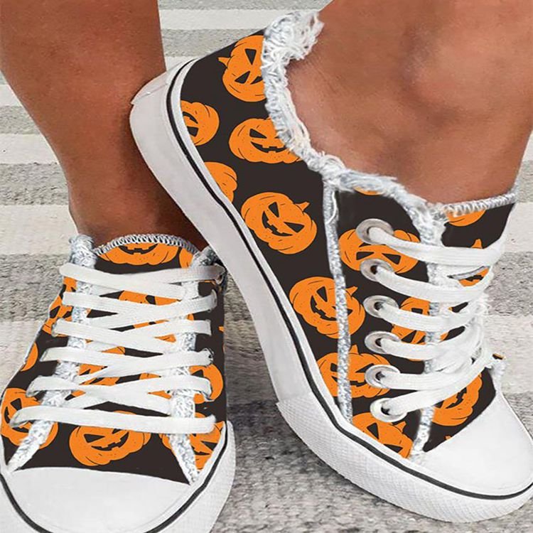 Halloween Low-Top Sneaker mit 3D-Druck