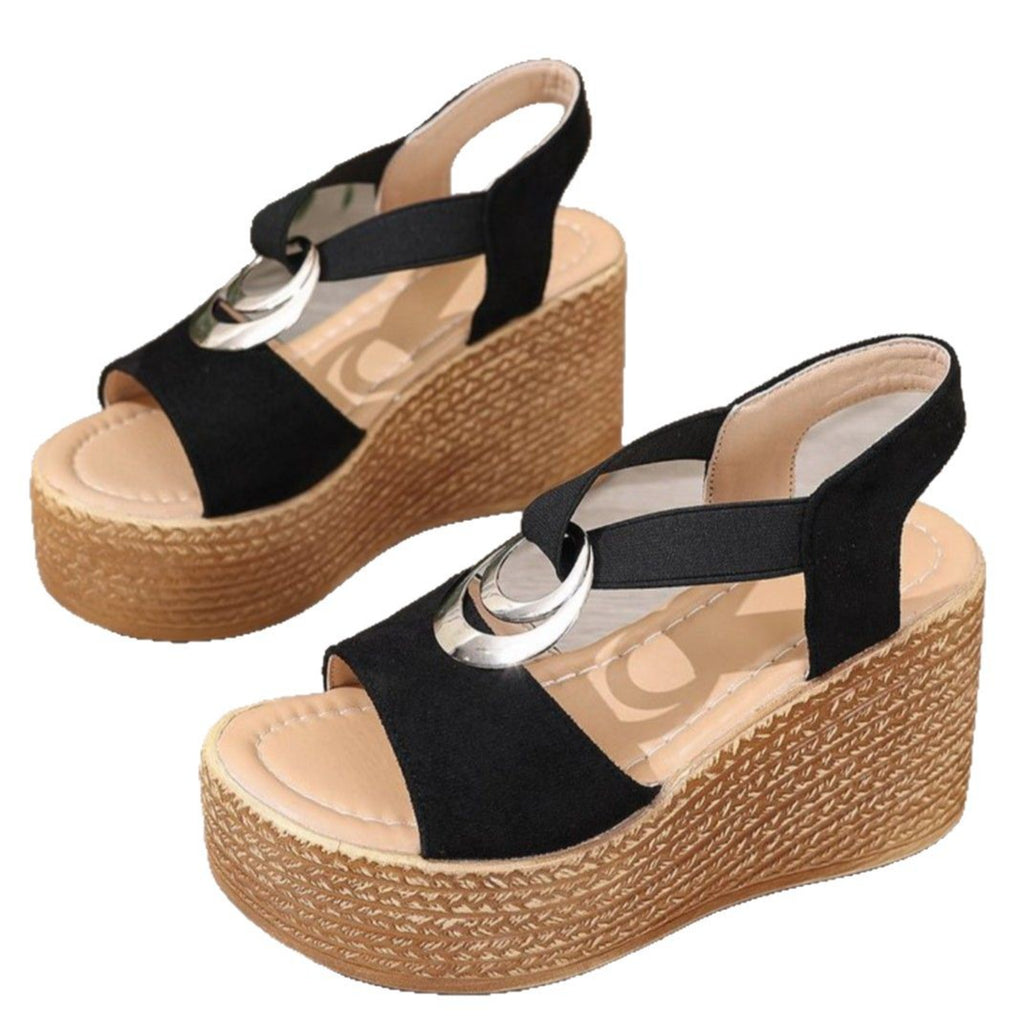 Modische Keilsandalen mit offener Spitze