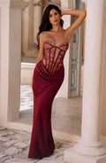 Elegantes figurbetontes Abendkleid mit Spitze – Bild 8 | LuxeStyle