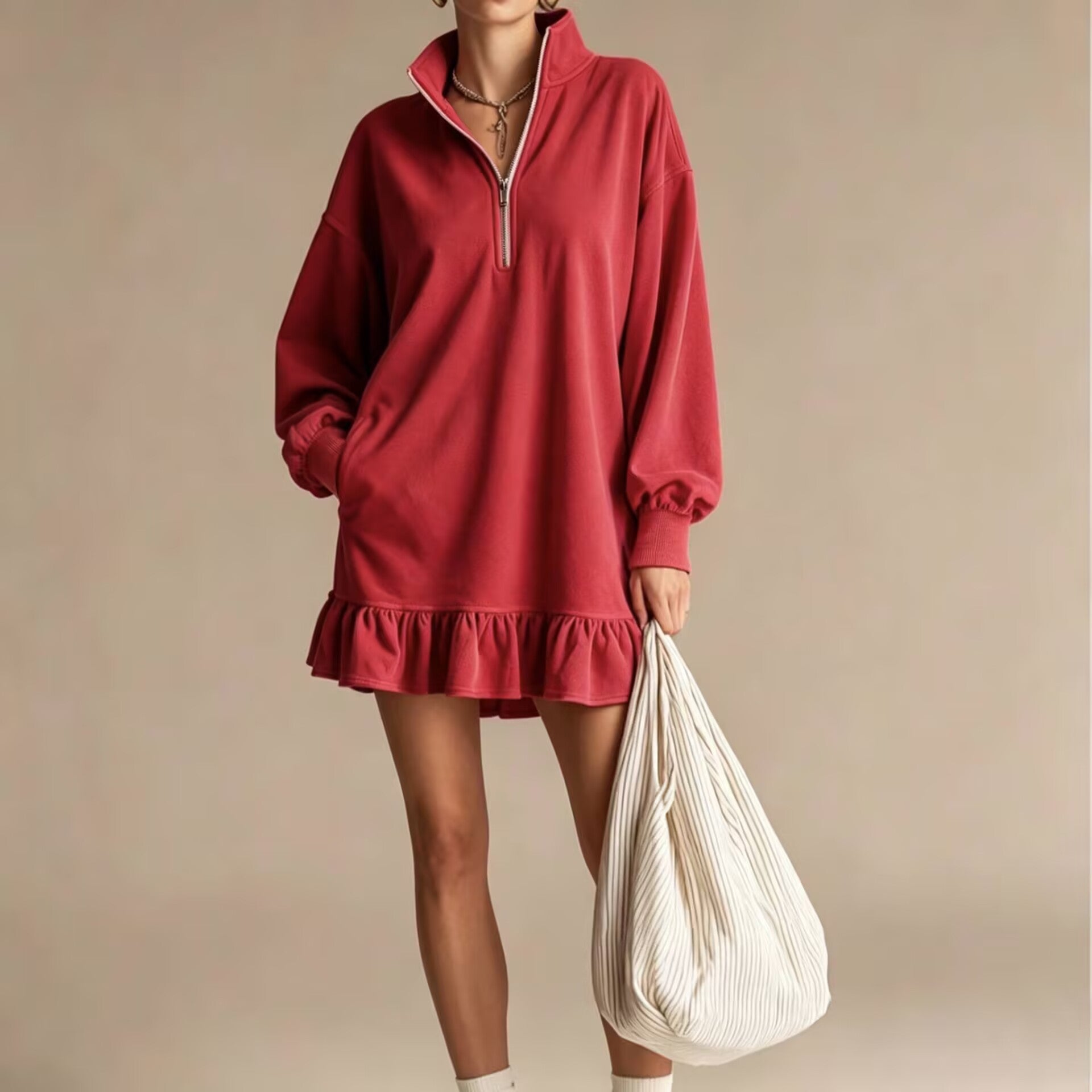 Lässige Damen-Midi-Kleid