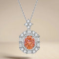 Eleganter Halo-Anhänger mit ovalem Zirkonia