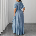 Midi-Kleid mit V-Ausschnitt und Blumenmuster
