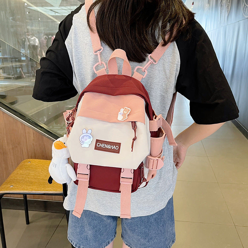 Rucksack Student mit 3D-Pocket, Plaid-Linien – Bild 8 | LuxeStyle