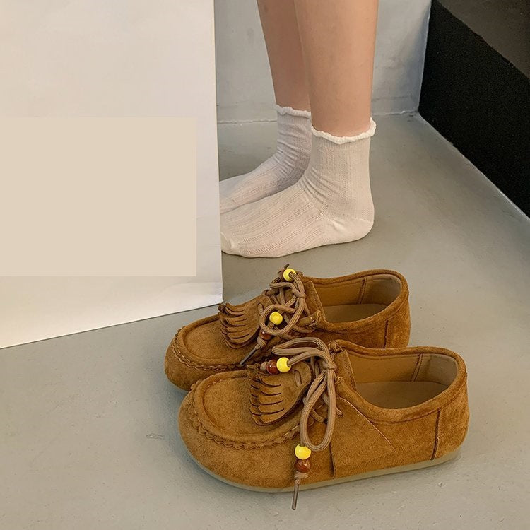 Vintage-Schnürschuhe mit weicher Sohle