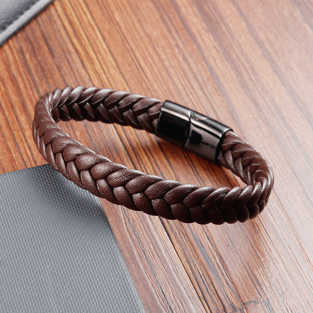 Doppellagiges Lederarmband aus Edelstahl – Bild 3 | LuxeStyle