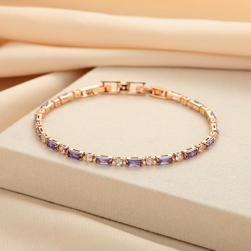 Armband mit violetten Zirkonia-Kristallen
