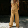 Ärmelloser Jumpsuit mit V-Ausschnitt