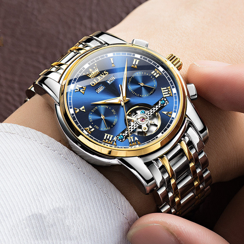 Wasserdichte Leucht-Herrenuhr mit Mechanikwerk – Bild 9 | LuxeStyle
