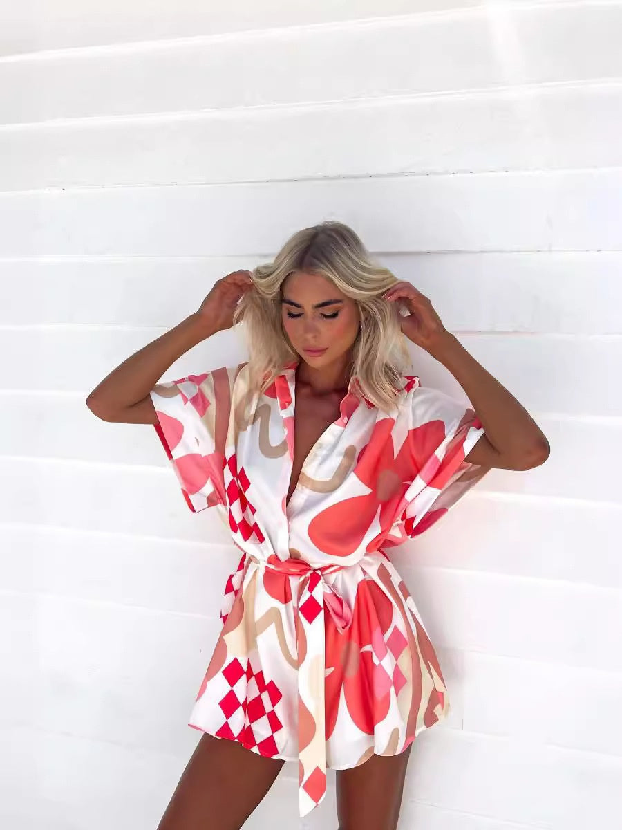 Sommer-Jumpsuit mit Kontrastfarben