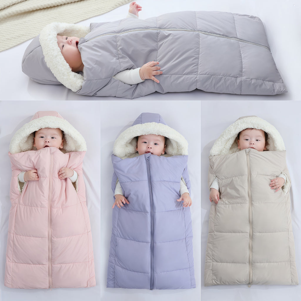 Weisses Baby-Schlafsack mit Kapuze – Bild 6 | LuxeStyle