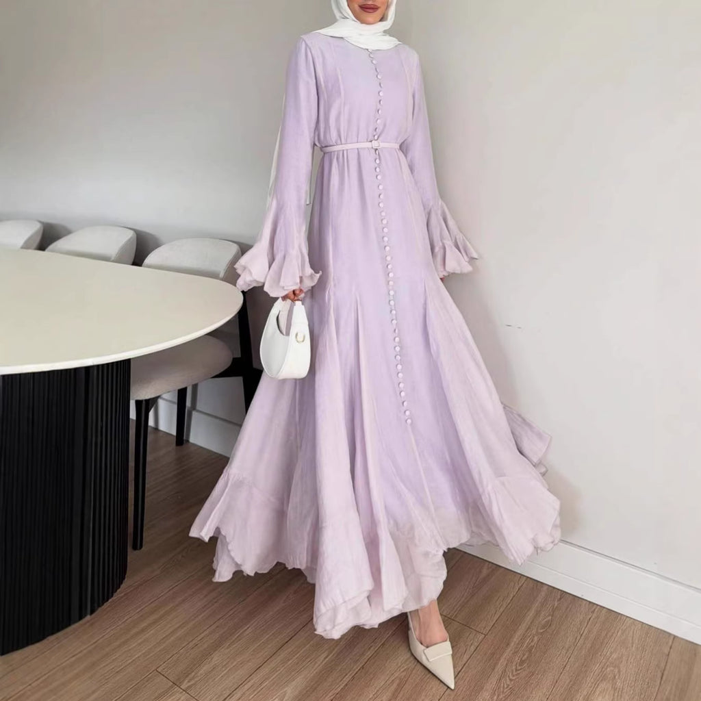 Damen A-Linien Kleid mit ausgestellten Ärmeln