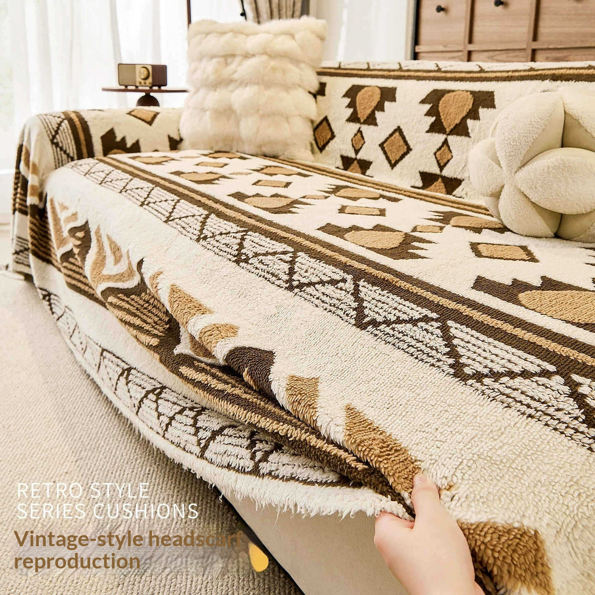 Sofaabdeckung mit geometrischem Muster – 180×130 cm – Bild 8 | LuxeStyle