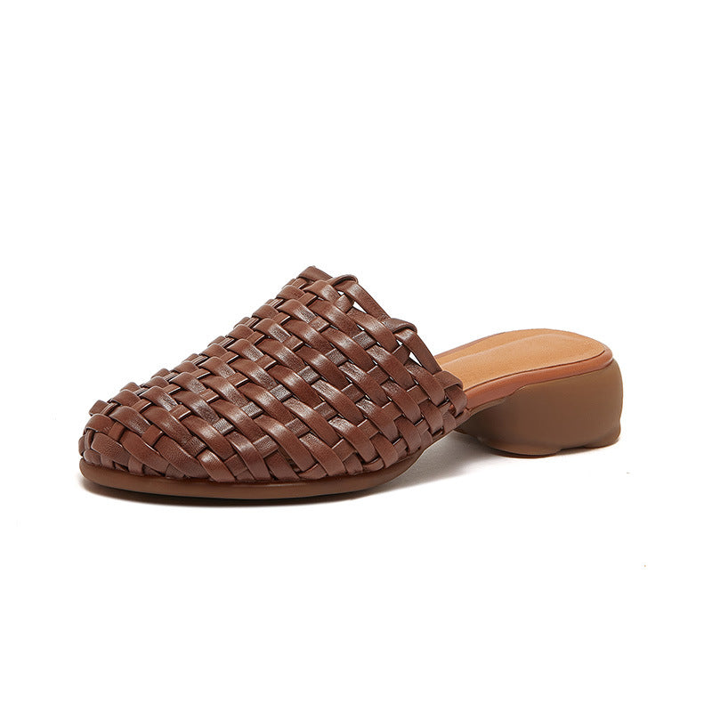 Geflochtene Vintage Leder-Slipper – Bild 3 | LuxeStyle