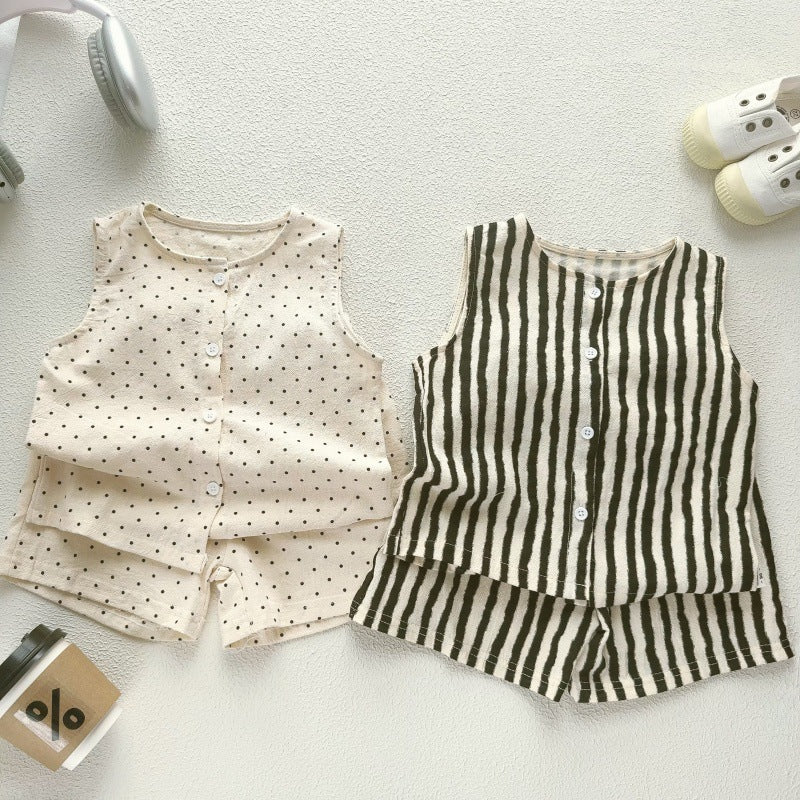 Kinder Baumwoll-Leinen Zweiteiler | LuxeStyle