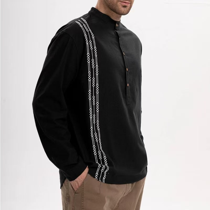 Männer Shirt mit Druck, lange Ärmel – Bild 7 | LuxeStyle