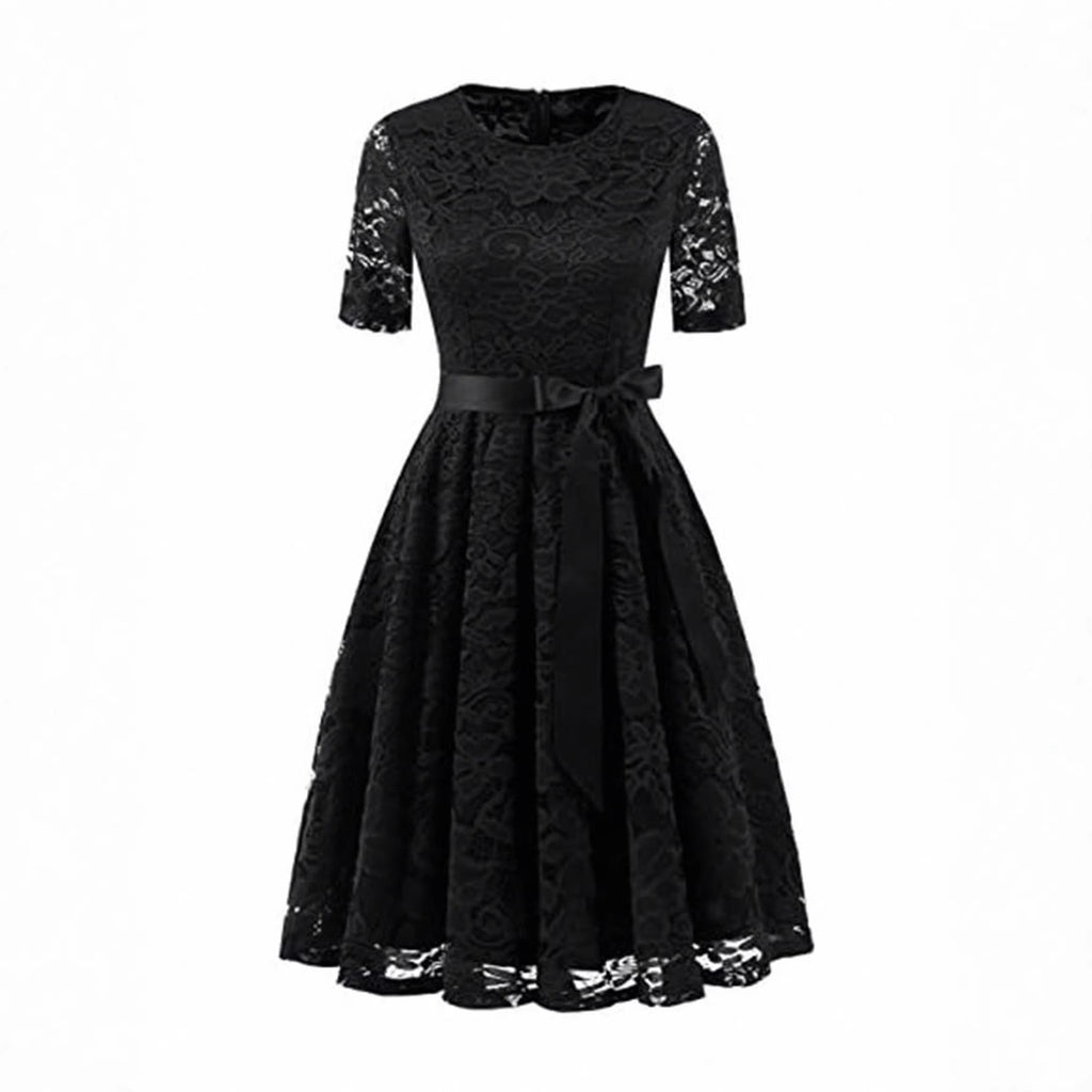 Elegantes Spitzenkleid mit Schleifendetail – Bild 11 | LuxeStyle