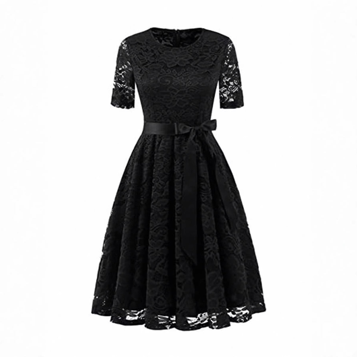 Elegantes Spitzenkleid mit Schleifendetail – Bild 11 | LuxeStyle