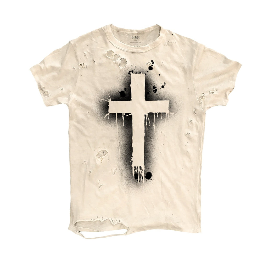 Y2K-Style Kurzarm-T-Shirt mit Kreuz-Design Herren