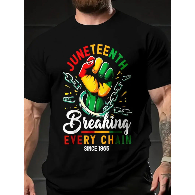Herren bedrucktes Freizeit-Shirt, Kurzarm