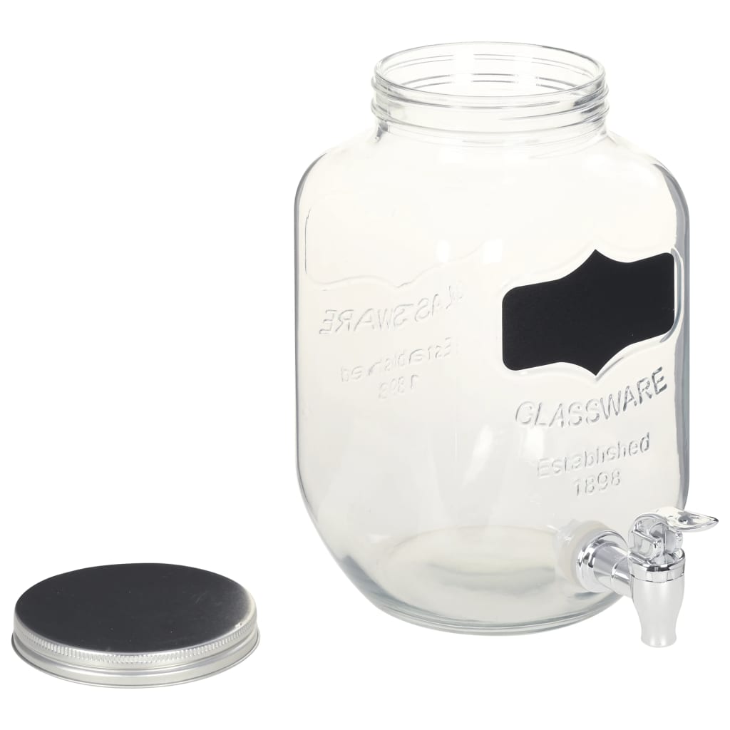 Getränkespender-Set mit Ständer, 2 x 4 L Glas