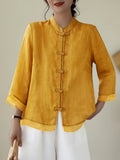Chinesisches Patchwork-Shirt mit Knopfleiste – Bild 12 | LuxeStyle