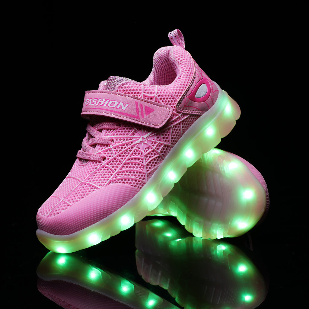 LED Leuchtschuhe 26-37 USB aufladbar Klettverschluss