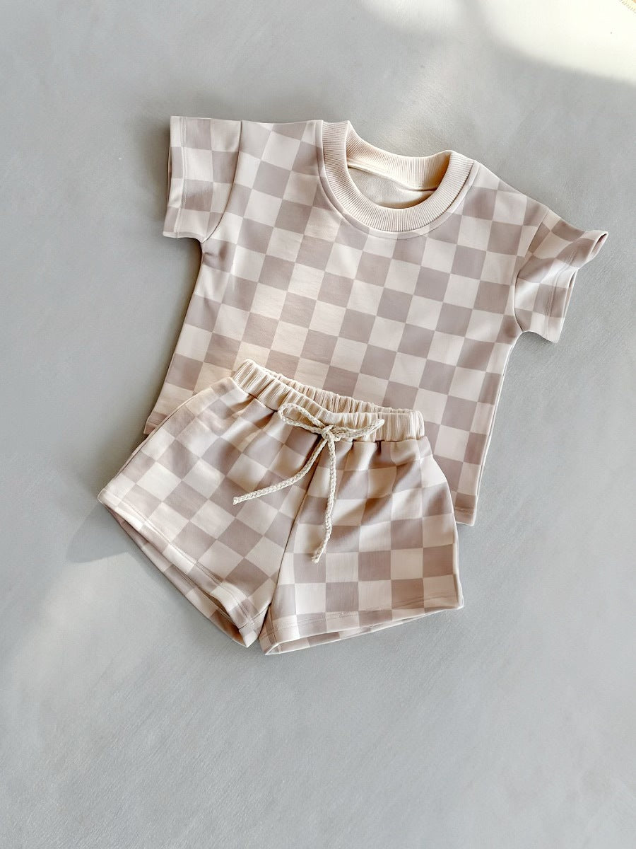 Baby-Shorts-Set mit kariertem Hemd – Bild 3 | LuxeStyle
