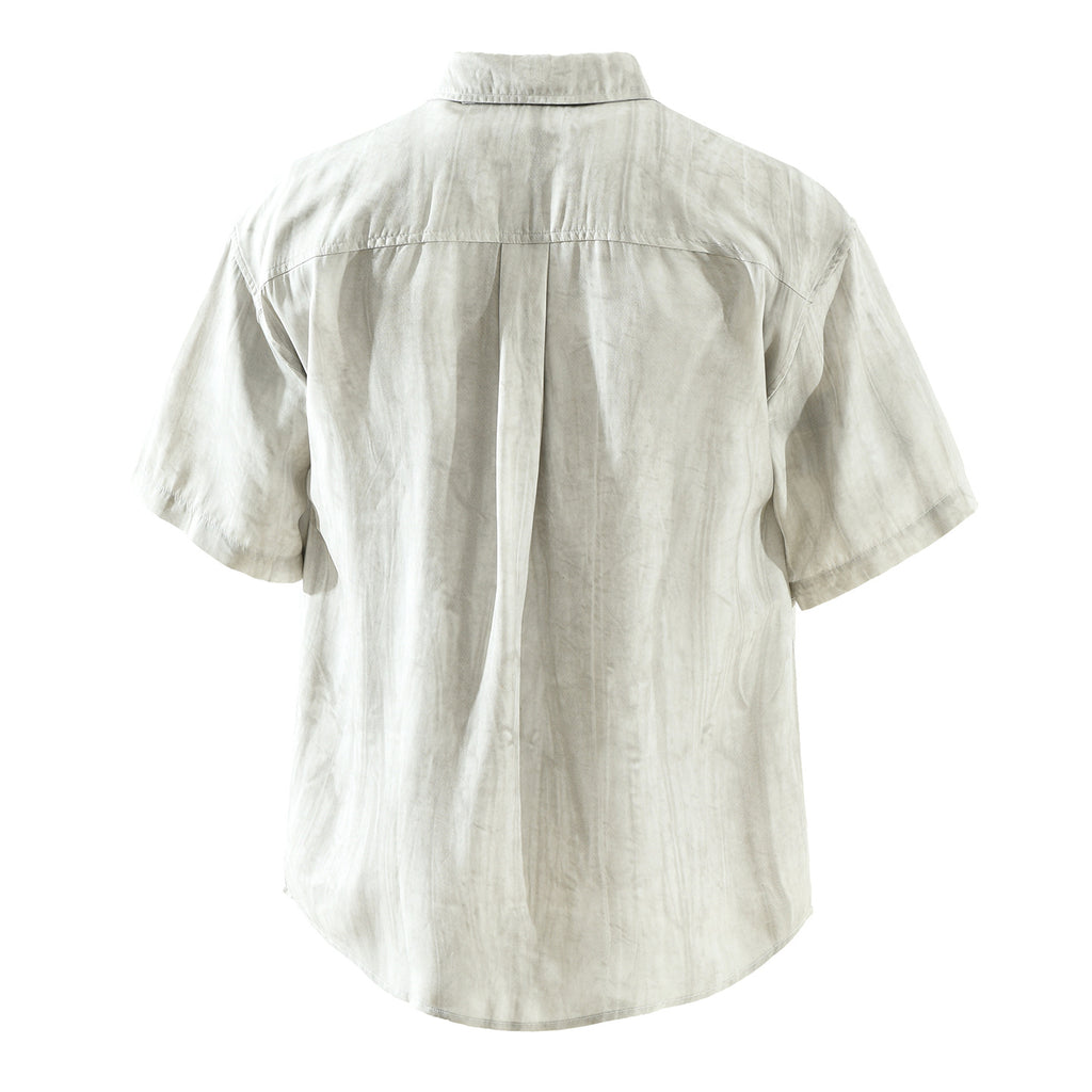 Grau-Weisser Kurzarmhemd – Bild 2 | LuxeStyle