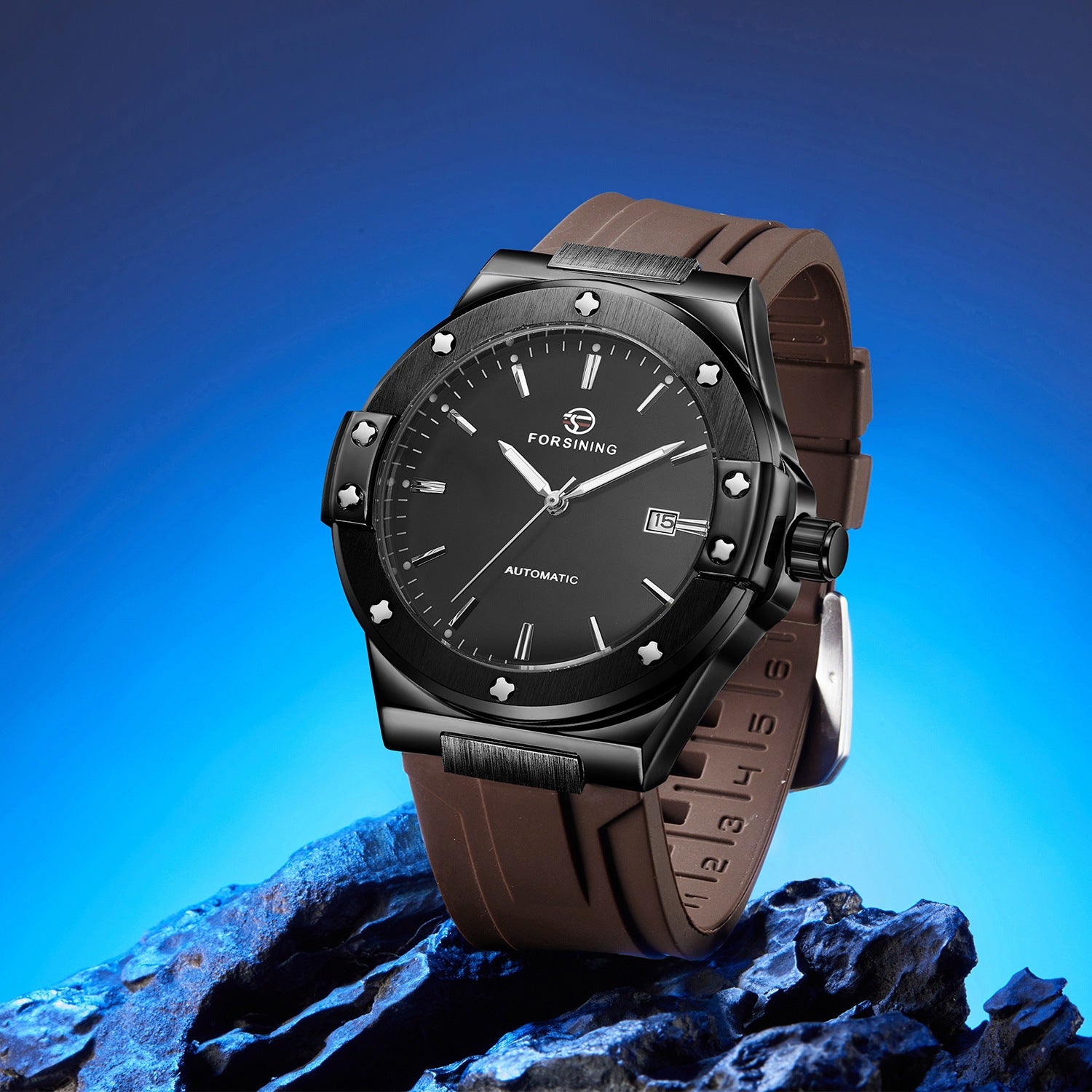 Herren-Armband Automatik-Mechanik-Uhr, trendig & casual