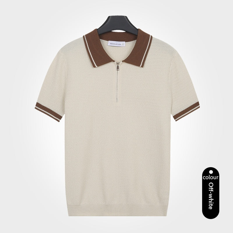 Polo-Shirt Kurzarm Kontrastfarbener Revers Herren – Bild 2 | LuxeStyle