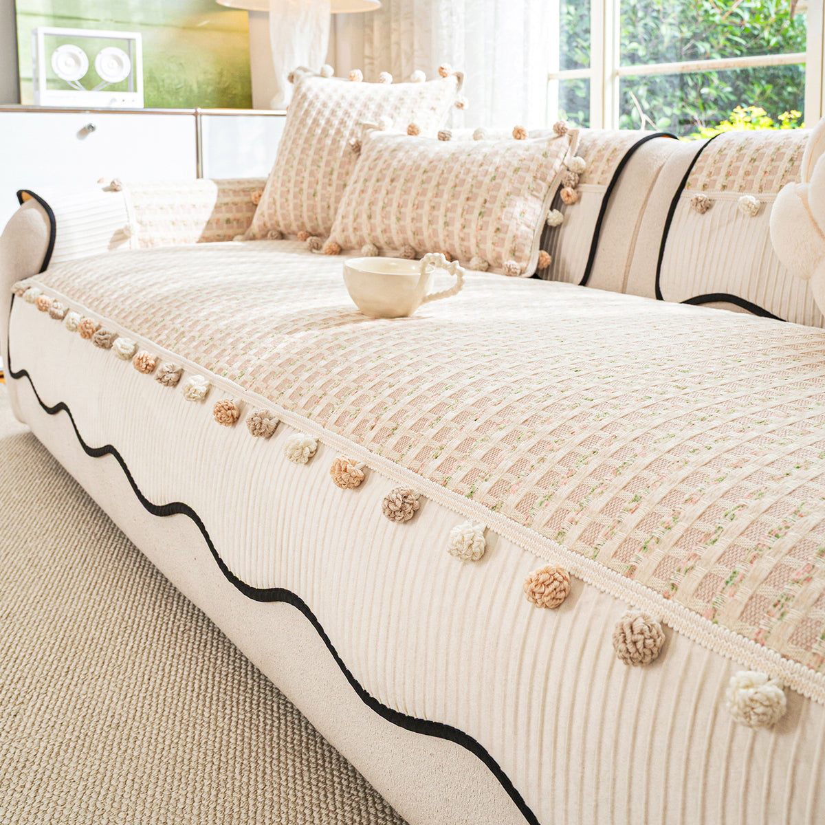 Sofa Kissenbezug Rutschfest Chenille – Bild 3 | LuxeStyle