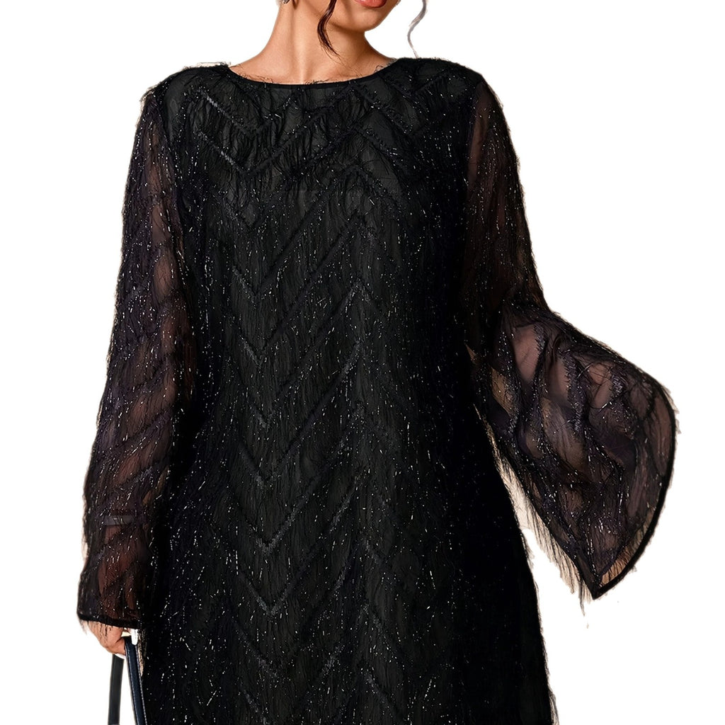 Kurzes A-Linien Kleid mit Rüschenärmeln