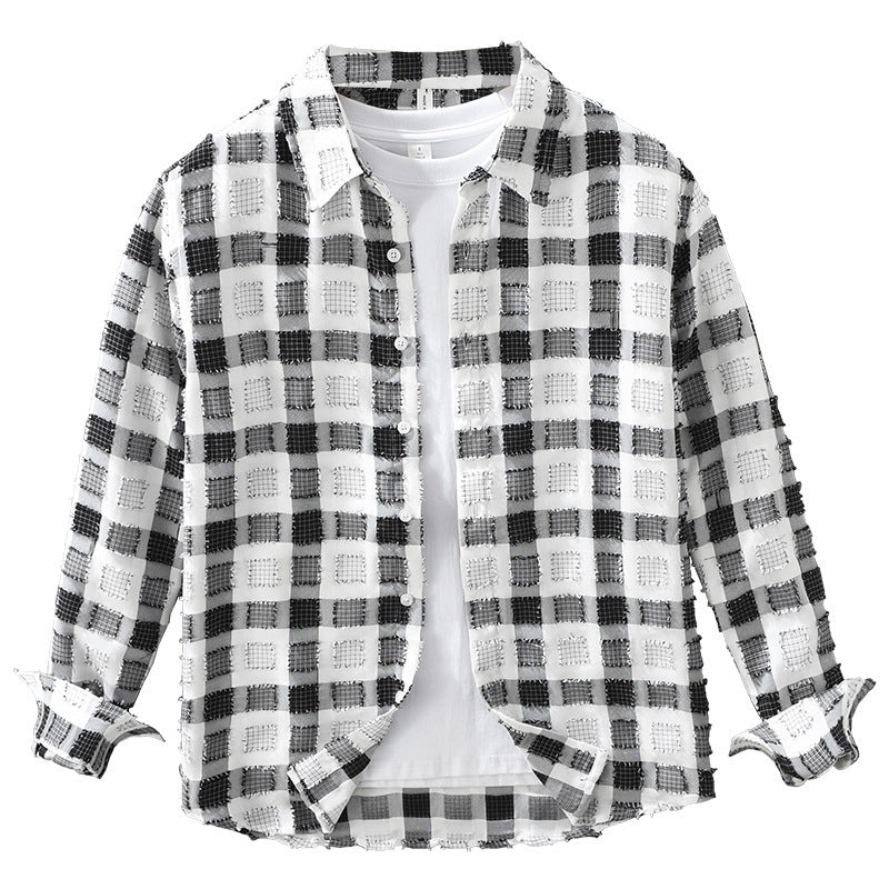 Blaue schwarze Karomuster T-Shirt | LuxeStyle