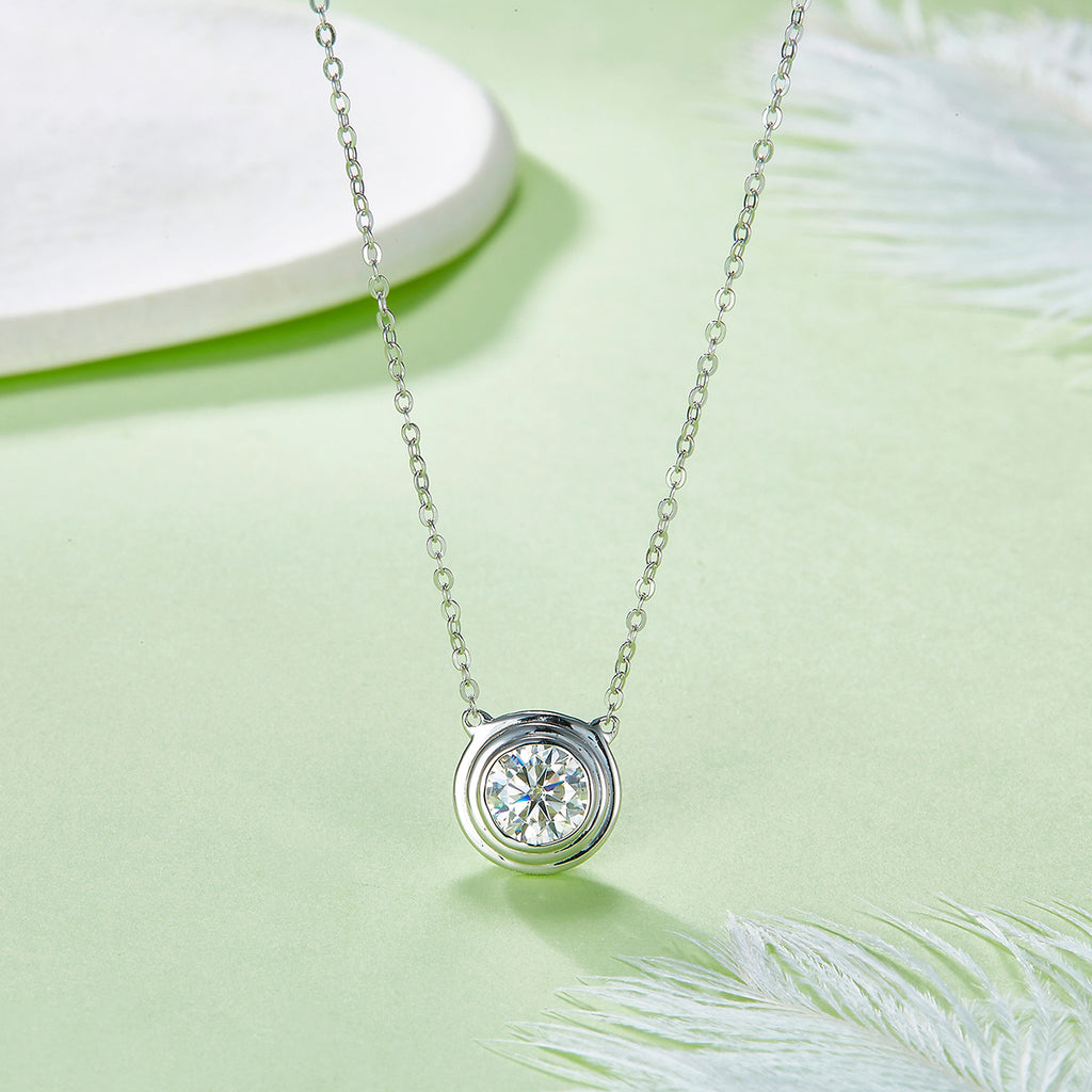 Moissanite Halskette aus 925er Sterlingsilber