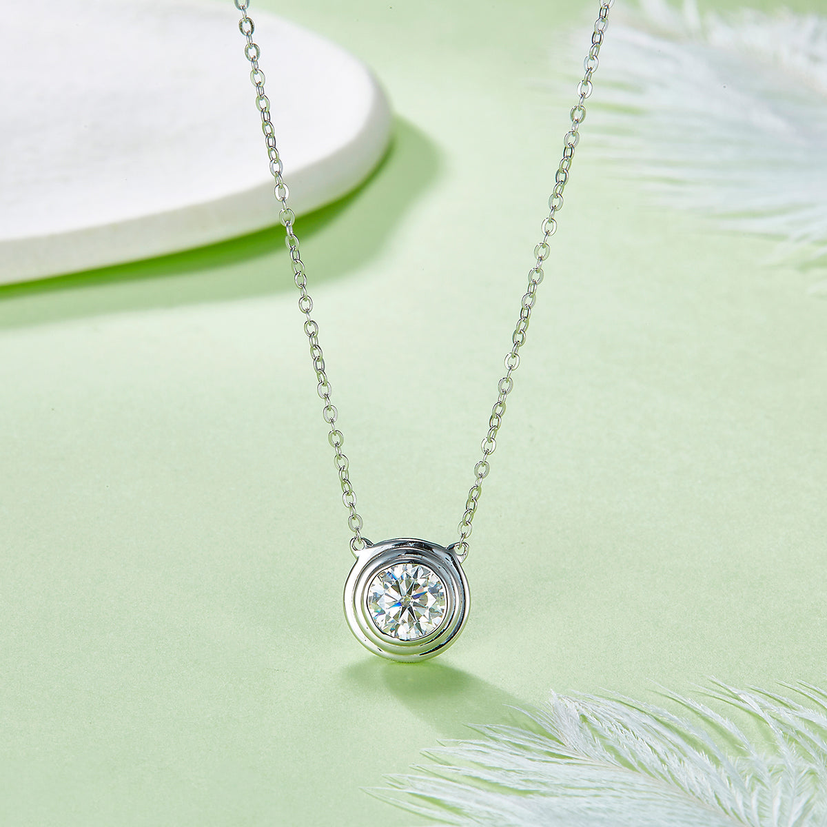 Moissanite Halskette aus 925er Sterlingsilber