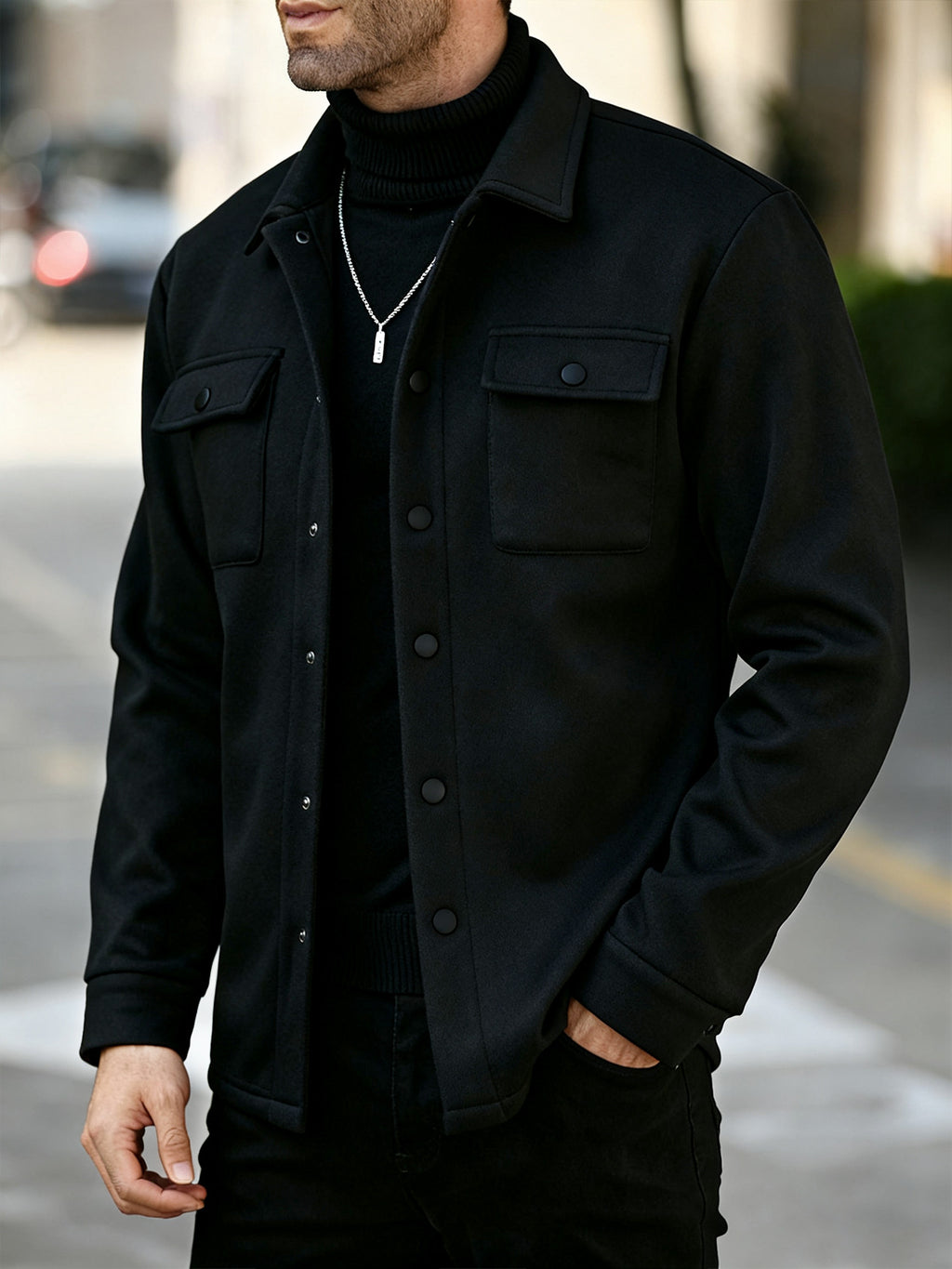 Herren Fleece-gefütterte Strickjacke