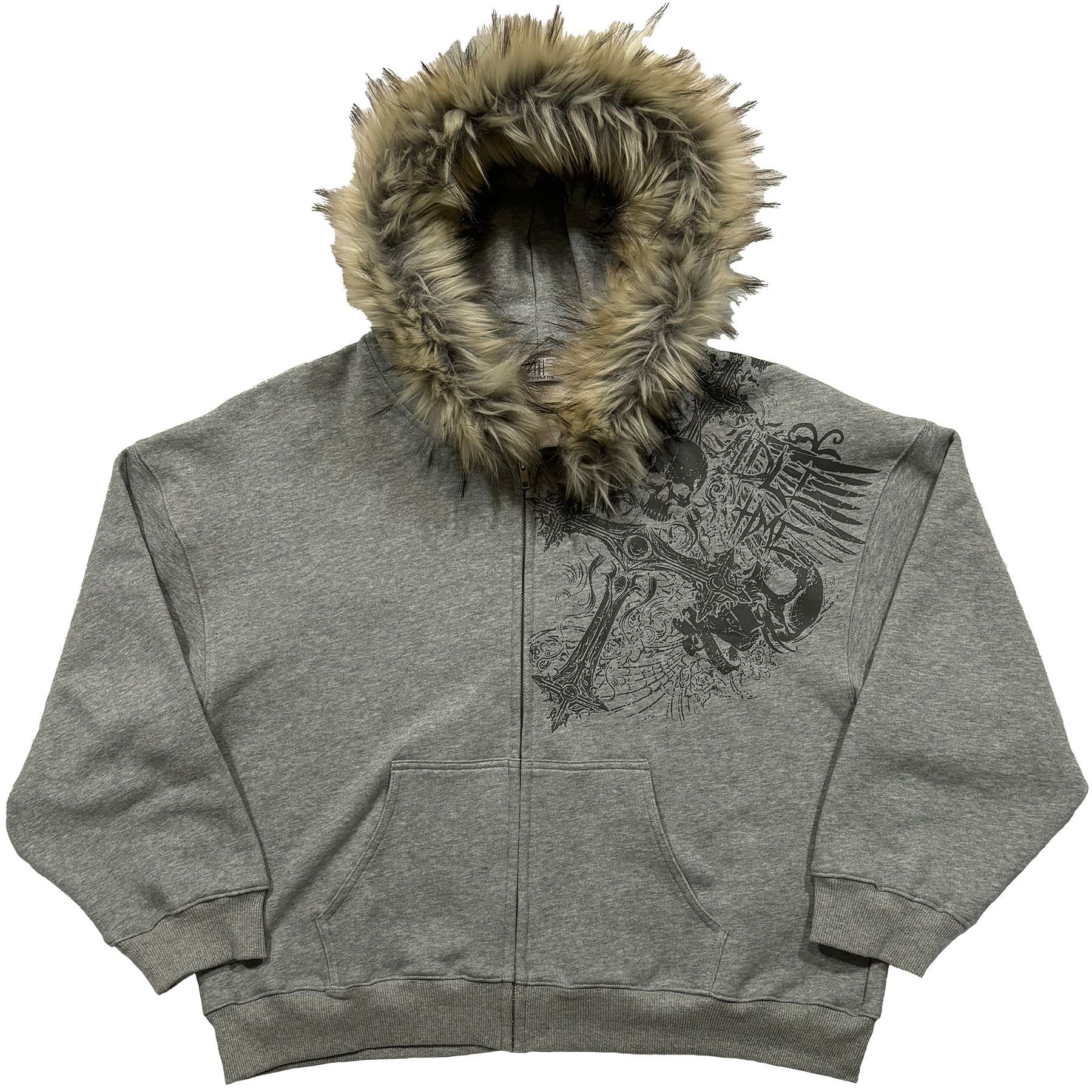 Kapuzenpullover mit Plüsch-Print