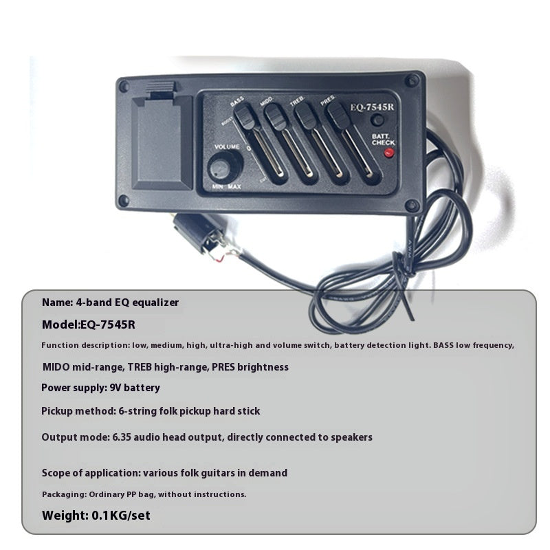4-Band Equalizer Tonabnehmer für E-Piano