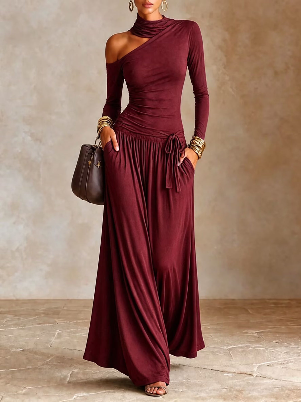 Asymmetrisches Off-Shoulder Kleid – Bild 8 | LuxeStyle