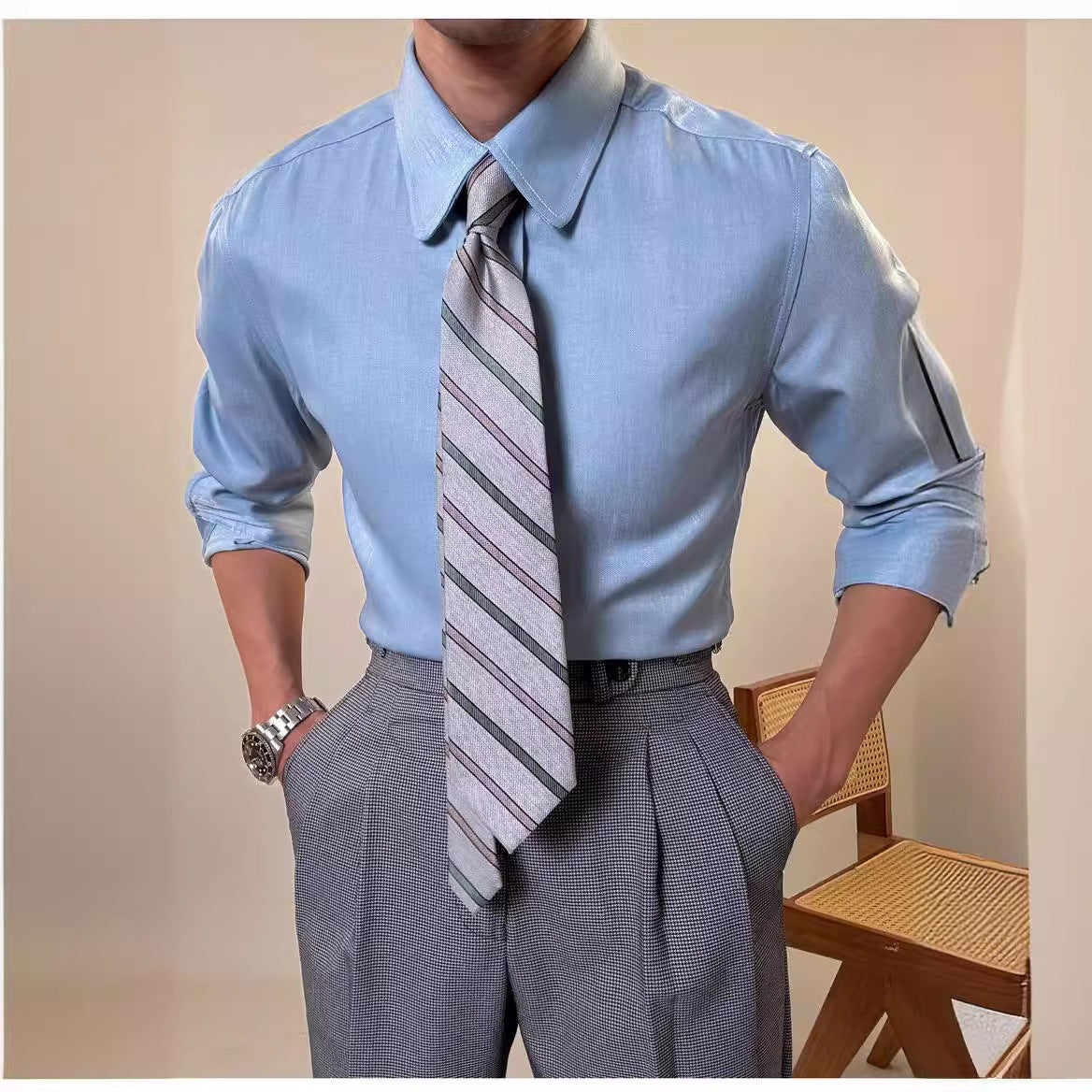 Langarmhemd für Herren – Business Casual | LuxeStyle
