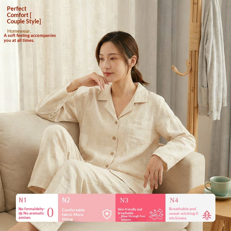 Einfaches Baumwoll-Pyjama-Set