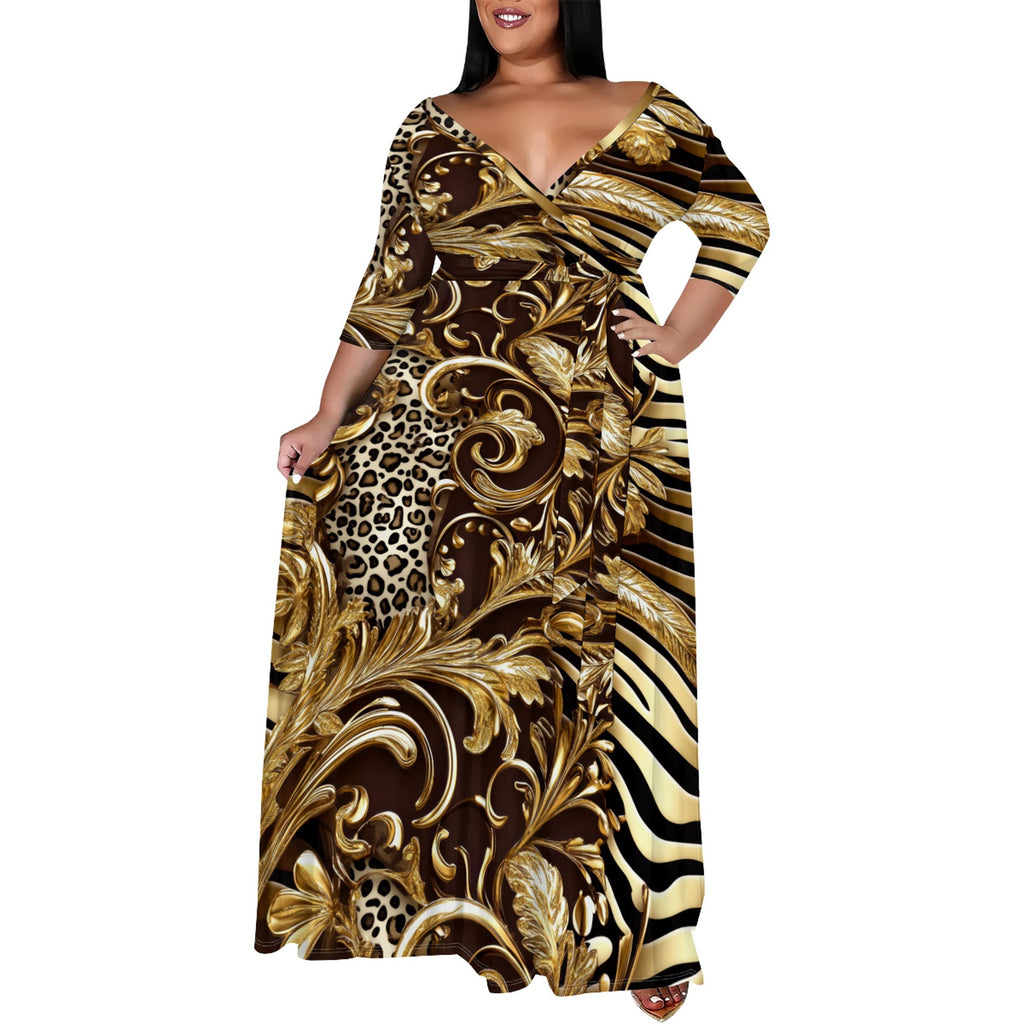 Elegantes Midi-Kleid mit Blumenprint – Bild 6 | LuxeStyle