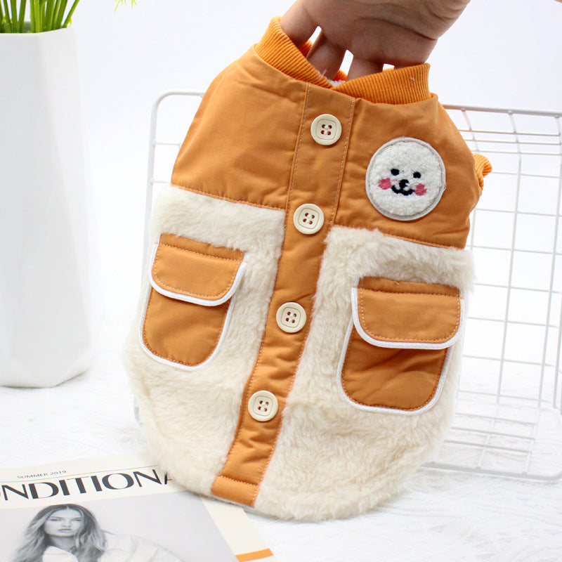 Gefütterte Hundejacke mit Doppeltasche