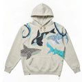 Kapuzen-Sweatshirt mit Krakenmuster und Fleecefutter