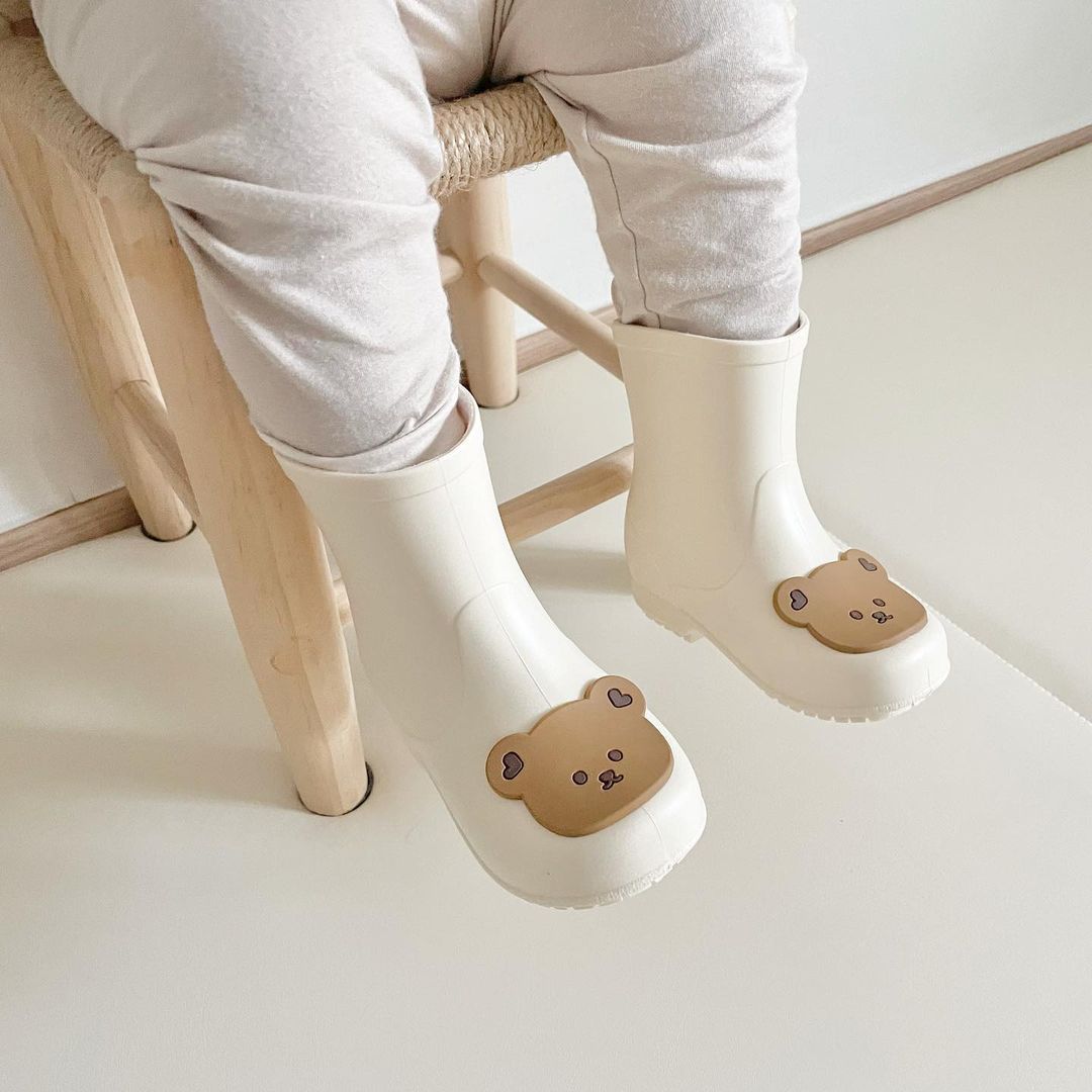 Kinderregenstiefel mit Bären- & Tier-Muster, rutschsicher